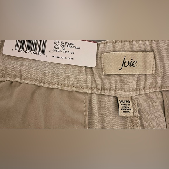 JOIE Pleated High Rise Short In Color Rainy Day Cotton / Linen Blend XL NEW - Picture 9 of 11